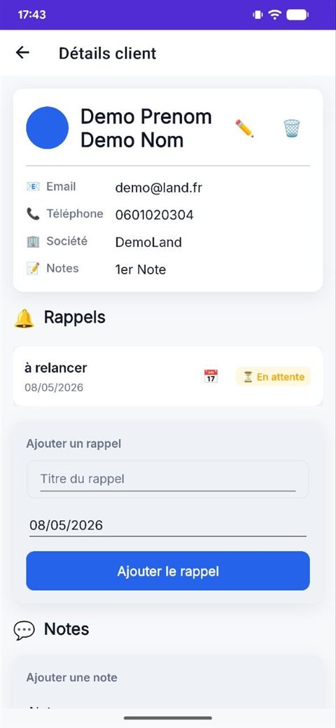 CeasyRM - CRM mobile simple pour ne rien oublier